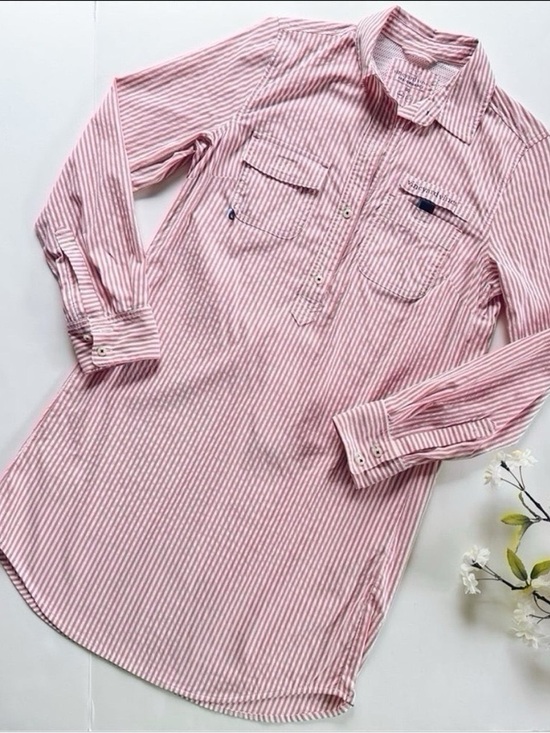 Vineyard Vines Dresses & Skirts - NEW Vineyard Vines Performance Harbor Shirt Dress in Seersucker Red Stripe 00